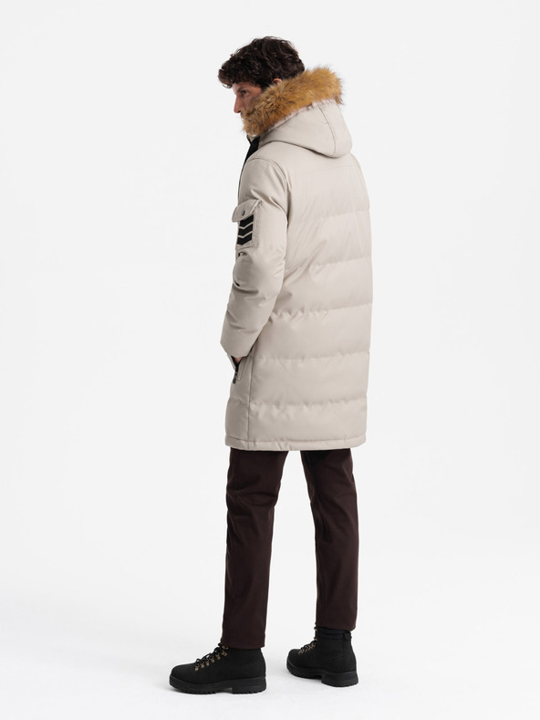 Ombre Clothing Lange Herren-Parka-Jacke mit Kapuze Ombre Clothing