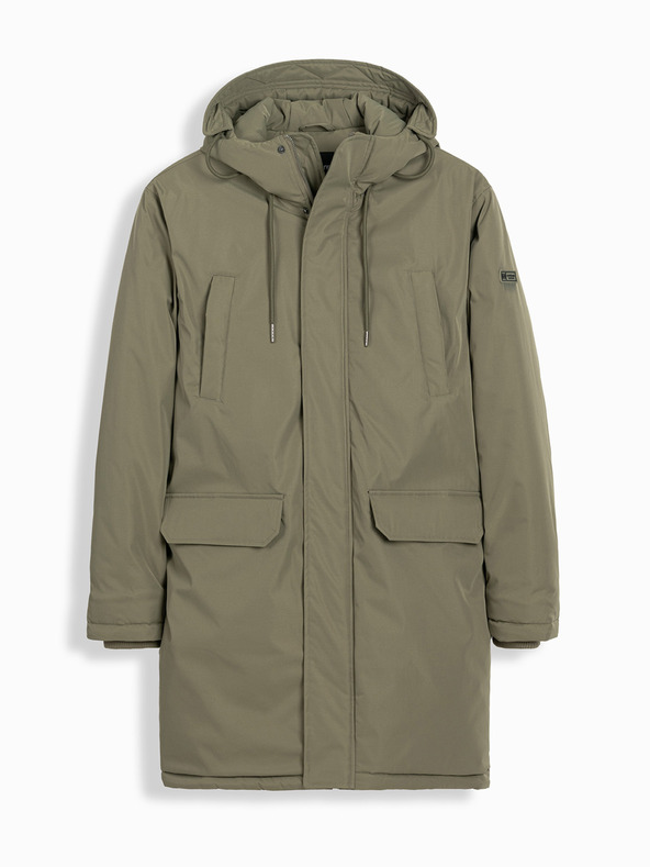 Ombre Clothing Klassische lange Herren-Parka-Jacke oliv Ombre Clothing