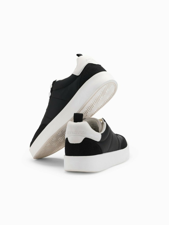 Ombre Clothing Herren Old-School-Sneaker mit dicken Sohlen Schwarz Ombre Clothing