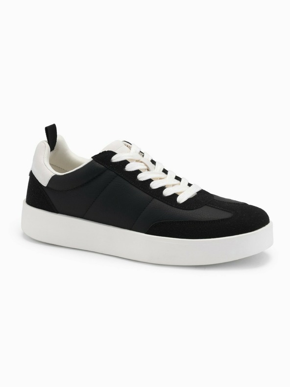 Ombre Clothing Herren Old-School-Sneaker mit dicken Sohlen Schwarz Ombre Clothing