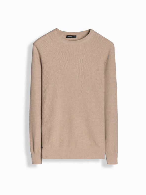 Ombre Clothing Herren Melange strukturierter Strickpullover sand Ombre Kleidung