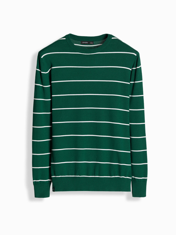Ombre Clothing Herren Pullover mit Querstreifen grün Ombre Clothing