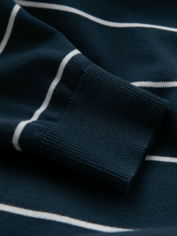 Ombre Clothing Herren Freizeitpullover mit Querstreifen dunkelblau Ombre Clothing