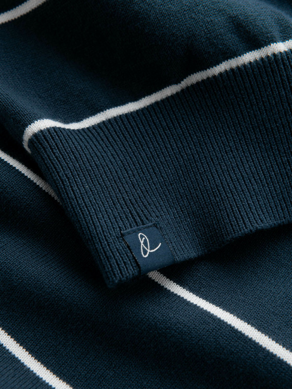 Ombre Clothing Herren Freizeitpullover mit Querstreifen dunkelblau Ombre Clothing
