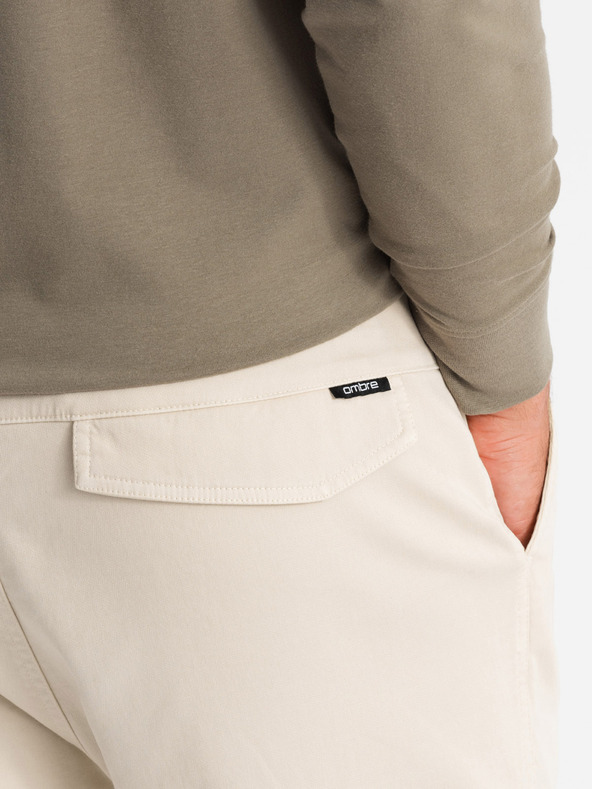Ombre Clothing Herren Strick-Sweatpants mit Cargotaschen creme Ombre Clothing
