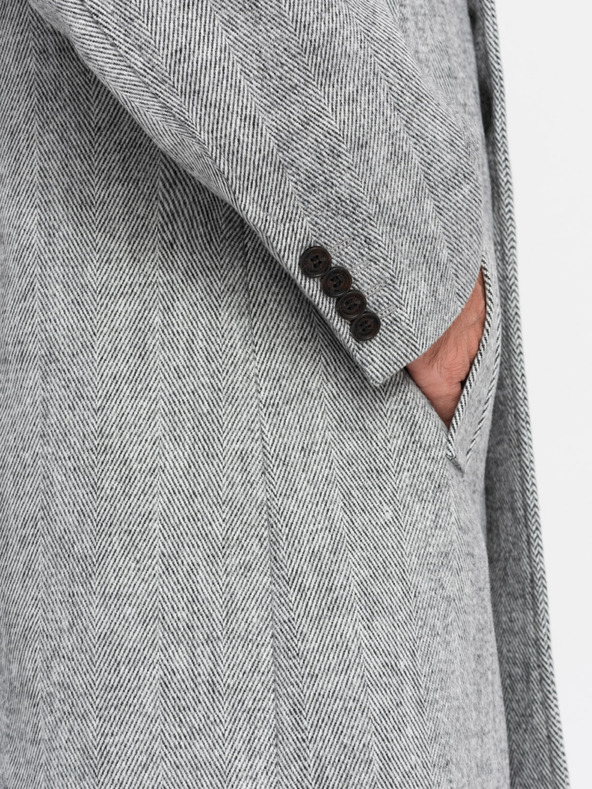 Ombre Clothing Eleganter Herren-Doppelreihermantel grau Ombre Clothing