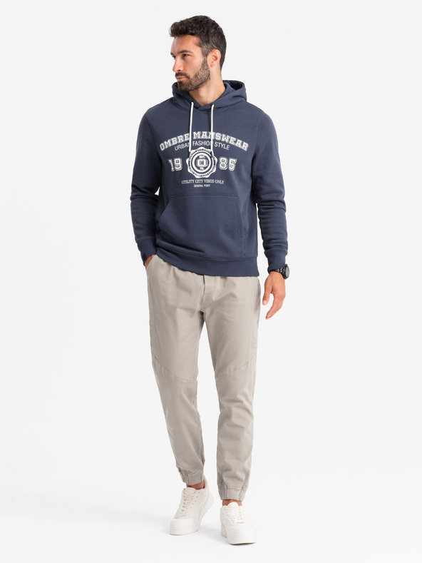 Ombre Clothing Herren Strick-Sweatpants mit Bundfalten grau Ombre Clothing