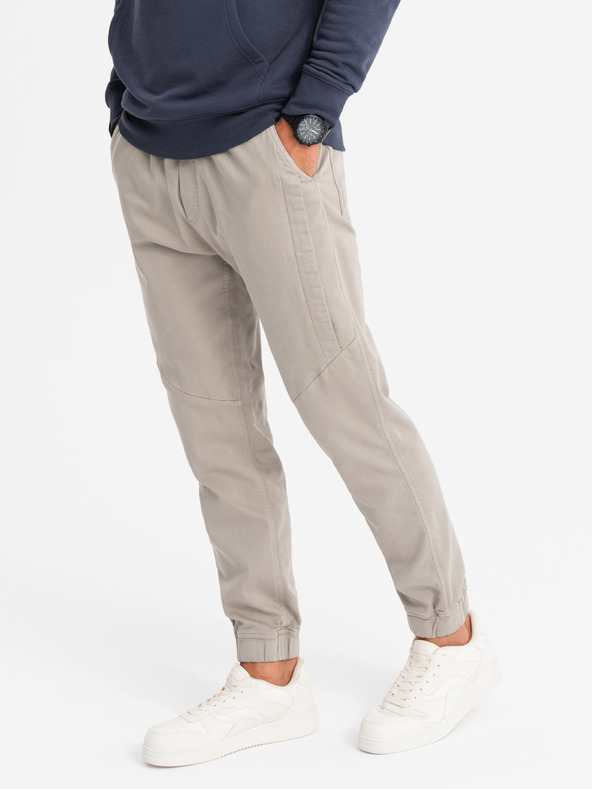 Ombre Clothing Herren Strick-Sweatpants mit Bundfalten grau Ombre Clothing