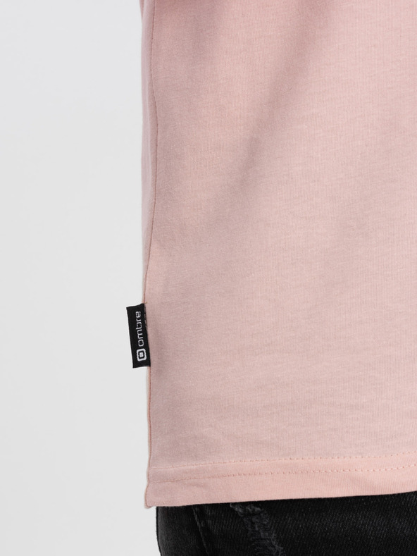 Edoti EDOTI Herren-T-Shirt mit Aufdruck, hellrosa