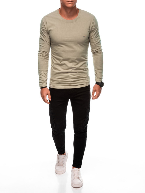 Edoti EDOTI Langarm-T-Shirt für Herren, beige