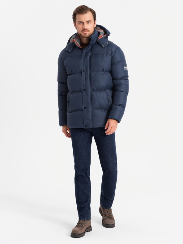 Ombre Clothing Karierte gefütterte Jacke für Herren Ombre Clothing