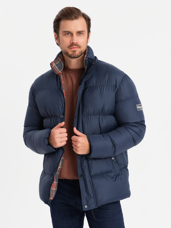 Ombre Clothing Karierte gefütterte Jacke für Herren Ombre Clothing