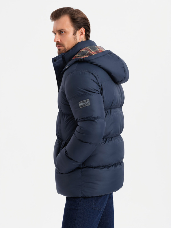 Ombre Clothing Karierte gefütterte Jacke für Herren Ombre Clothing