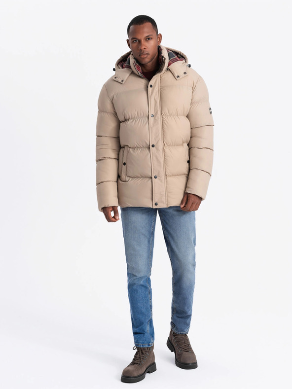 Ombre Clothing Karierte gefütterte Jacke für Herren Ombre Clothing