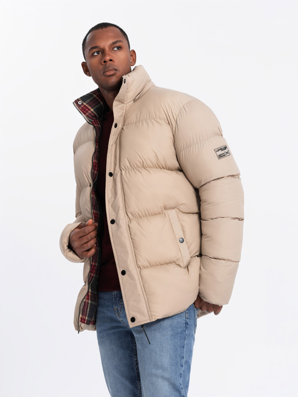 Ombre Clothing Karierte gefütterte Jacke für Herren Ombre Clothing