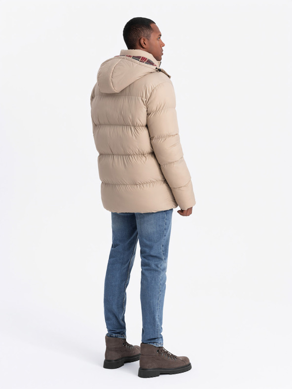 Ombre Clothing Karierte gefütterte Jacke für Herren Ombre Clothing