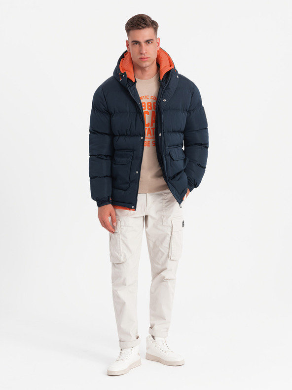 Ombre Clothing Ombre Clothing sportliche warme Herrenjacke mit doppelter Kapuze