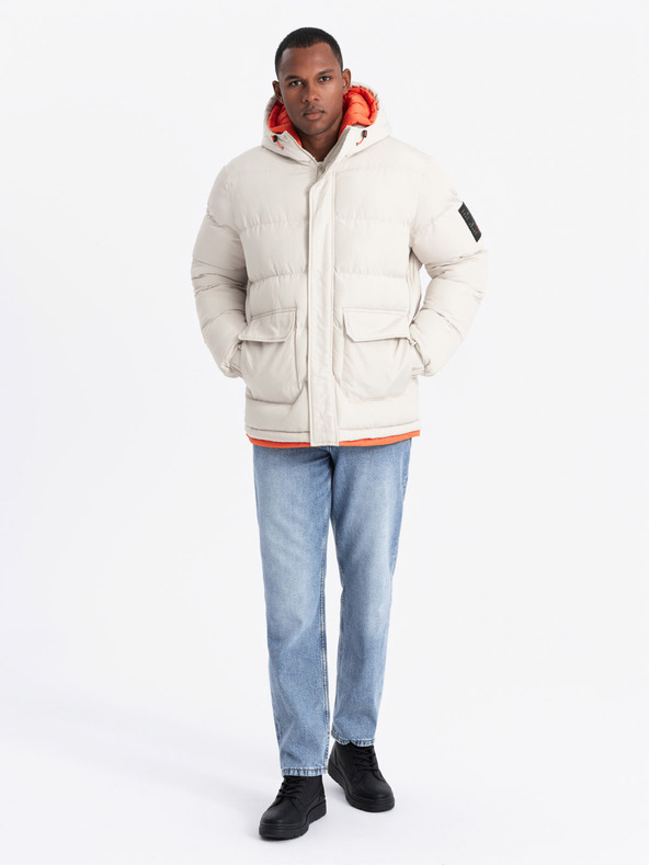 Ombre Clothing Ombre Clothing sportliche warme Herrenjacke mit doppelter Kapuze