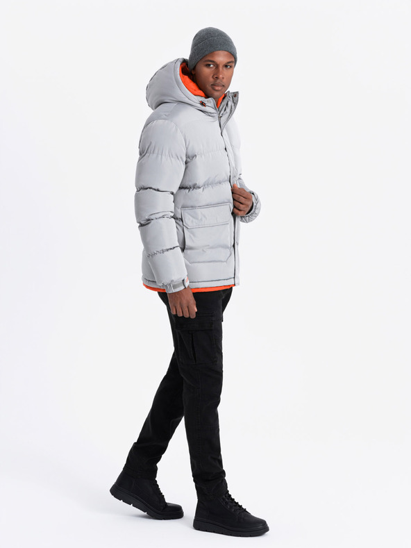 Ombre Clothing Ombre Clothing sportliche warme Herrenjacke mit doppelter Kapuze