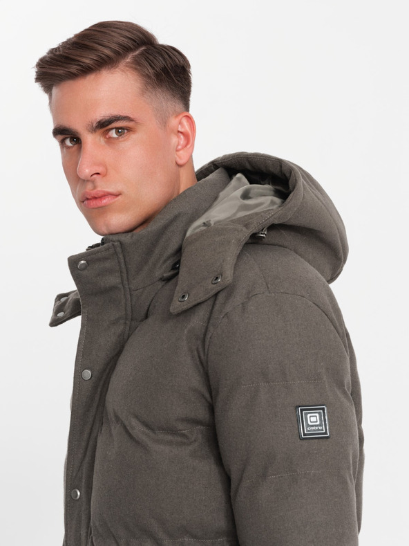 Ombre Clothing Herren lange warme Parka-Jacke mit Wolle Ombre Kleidung