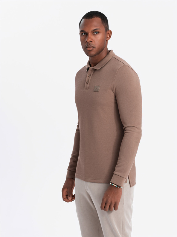 Ombre Clothing Herren Langarm-Poloshirt Ombre Kleidung