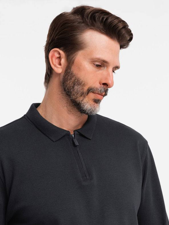 Ombre Clothing Herren Langarm-Poloshirt Ombre Kleidung