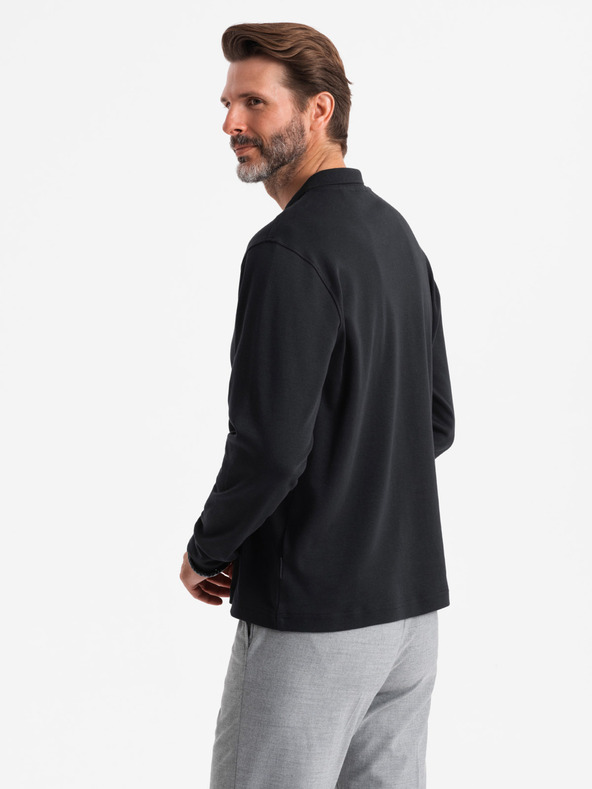 Ombre Clothing Herren Langarm-Poloshirt Ombre Kleidung