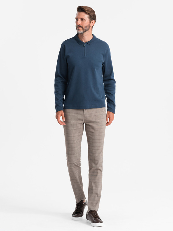 Ombre Clothing Herren Langarm-Poloshirt Ombre Kleidung