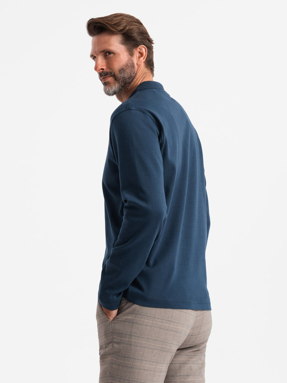 Ombre Clothing Herren Langarm-Poloshirt Ombre Kleidung