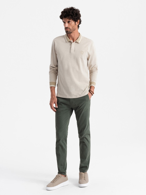 Ombre Clothing Herren Langarm-Poloshirt Ombre Kleidung