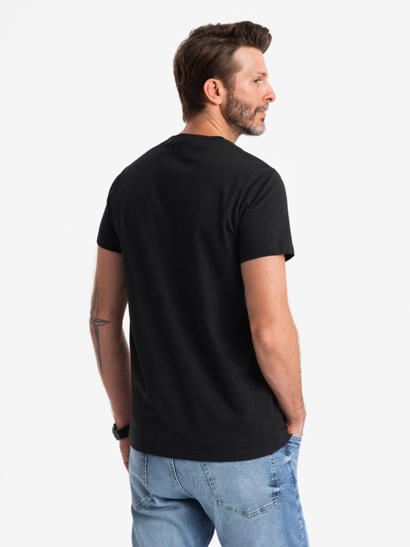 Ombre Clothing Herren-T-Shirt aus Baumwolle mit zarter Stickerei Ombre Clothing