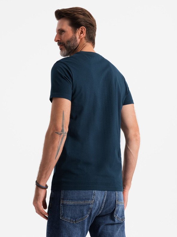 Ombre Clothing Herren-T-Shirt aus Baumwolle mit zarter Stickerei Ombre Clothing