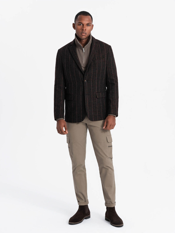 Ombre Clothing Elegante strukturierte Herren-Strickjacke Ombre Clothing