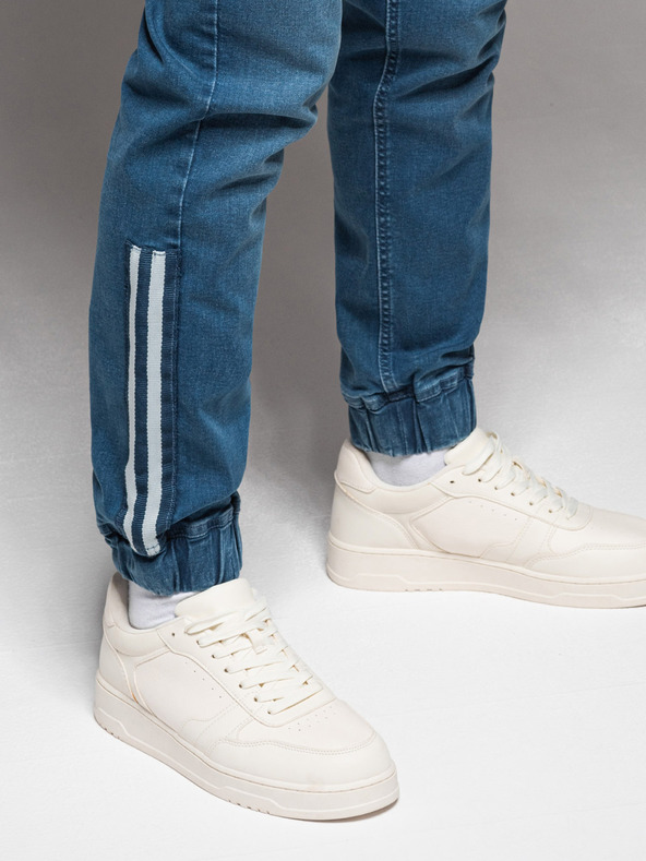 Ombre Clothing Herren-Trainingshose aus Denim mit Besatz - blau V3 OM-PADJ-0156 Ombre Clothing