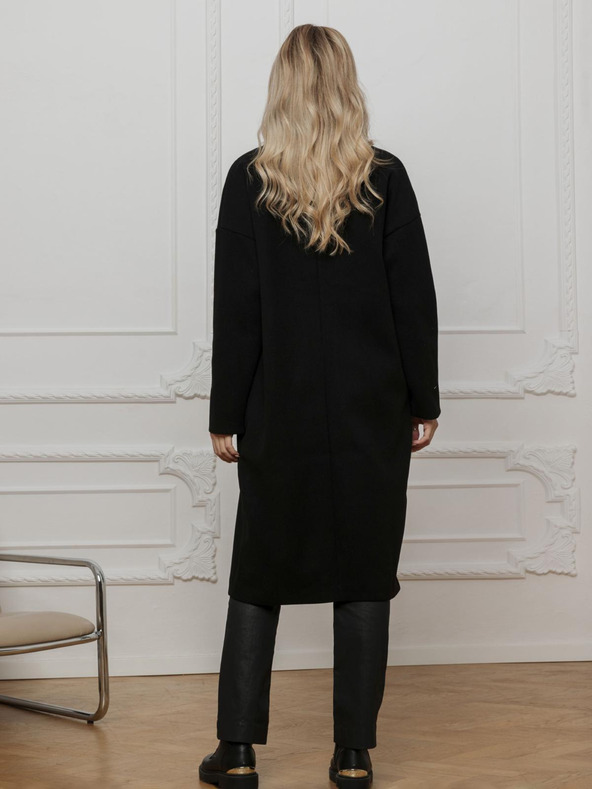 Edoti Schwarzer Damenmantel Edoti