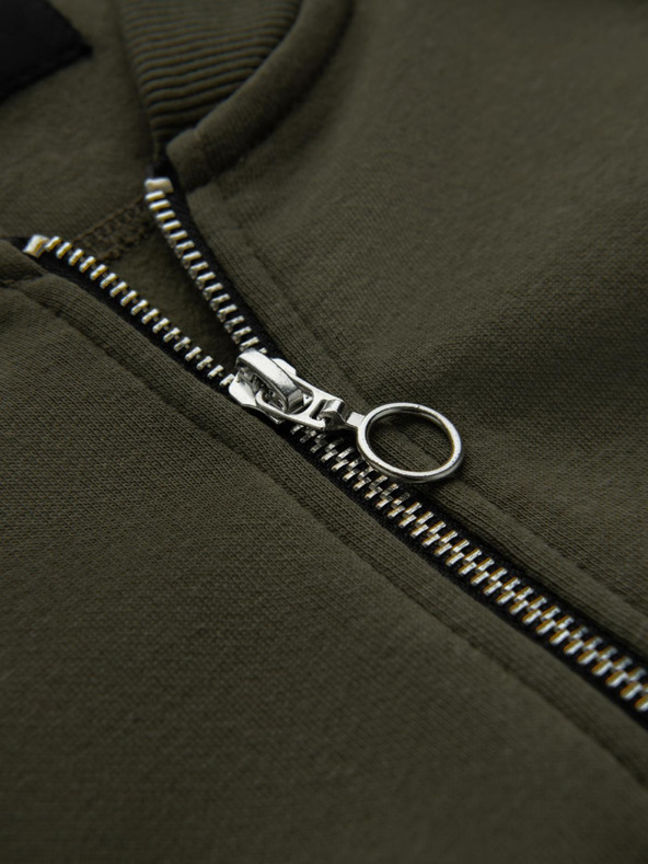 Ombre Clothing Herren-Bomber-Sweatshirt aus Baumwolle mit Reißverschluss khaki Ombre Clothing