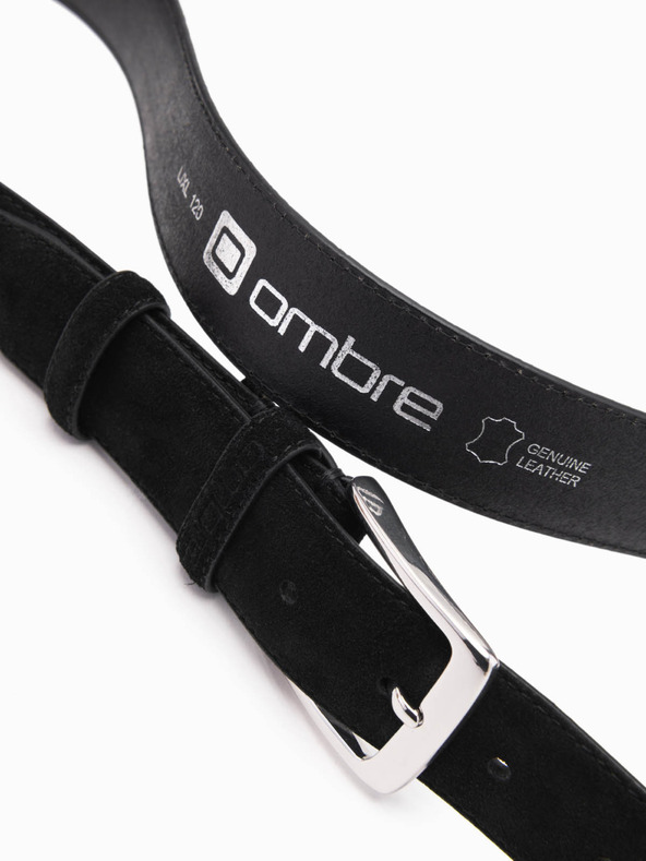 Ombre Clothing Herrengürtel aus Wildleder, einfarbig, schwarz Ombre Clothing