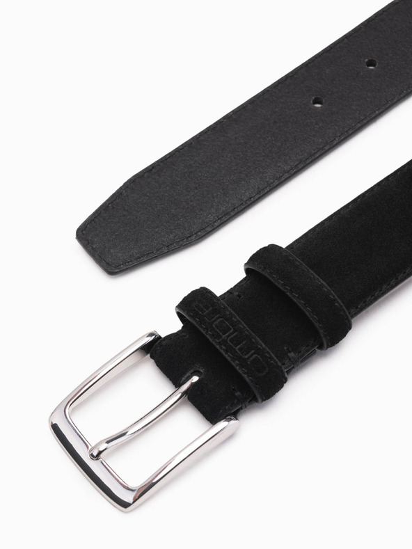 Ombre Clothing Herrengürtel aus Wildleder, einfarbig, schwarz Ombre Clothing