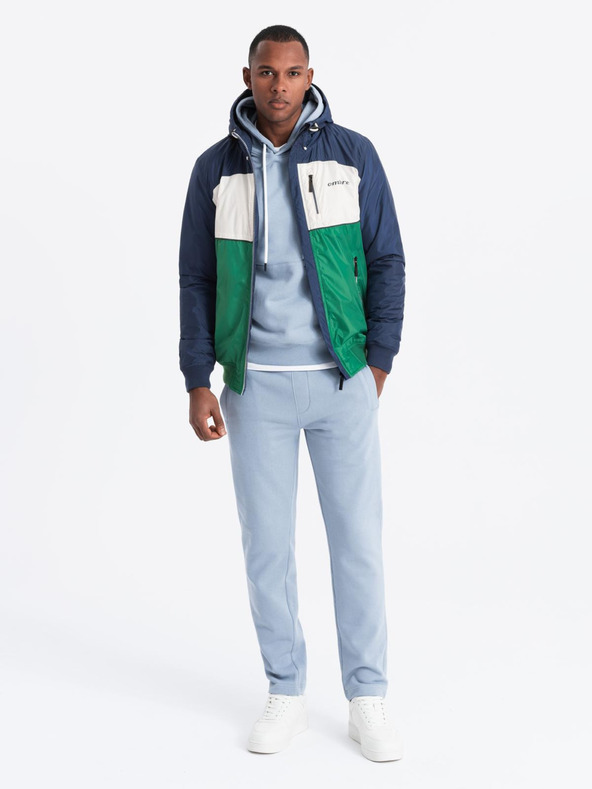 Ombre Clothing Leichte farbige Herren-Sportjacke aus Fleece grün Ombre Clothing