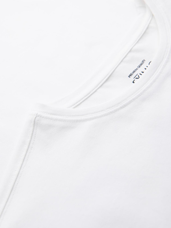 Ombre Clothing Langärmeliges Herren T-Shirt SLIM FIT mit Elastan und Aufdruck weiß Ombre Clothing