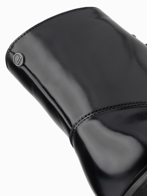 Ombre Clothing Herrenschuhe mit hohem Absatz aus glänzendem Öko-Leder schwarz Ombre Clothing