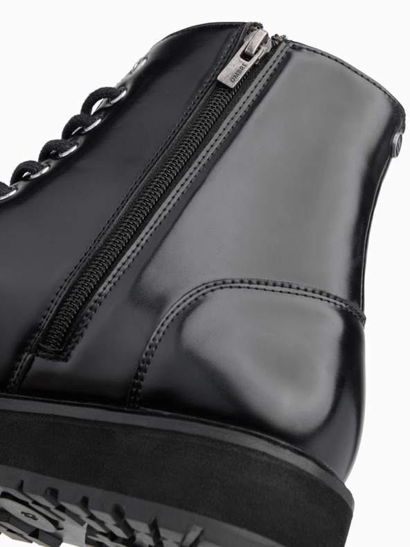 Ombre Clothing Herrenschuhe mit hohem Absatz aus glänzendem Öko-Leder schwarz Ombre Clothing