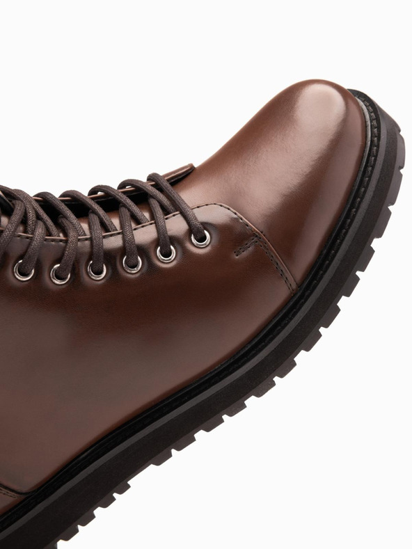 Ombre Clothing Herrenschuhe mit hohem Absatz aus glänzendem Öko-Leder braun Ombre Clothing