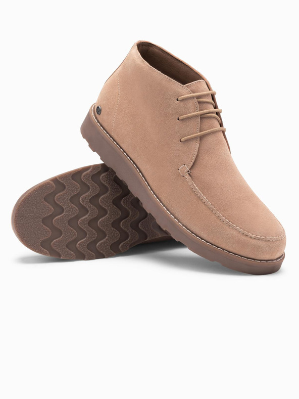 Ombre Clothing Herrenstiefel aus Wildleder mit dicker Sohle beige Ombre Clothing