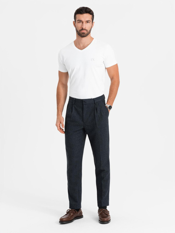 Ombre Clothing Herren SLIM FIT V-Ausschnitt T-Shirt mit Elastan und Druck weiß Ombre Kleidung