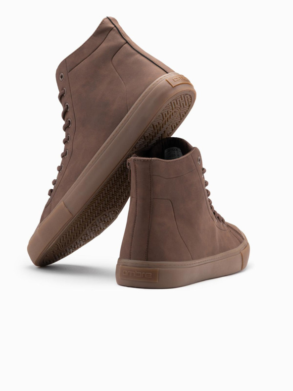 Ombre Clothing Herren Turnschuhe mit hoher Gummispitze braun Ombre Clothing