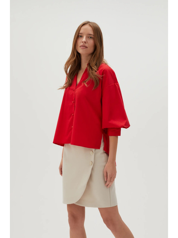 Moodo Rotes Damenhemd Moodo