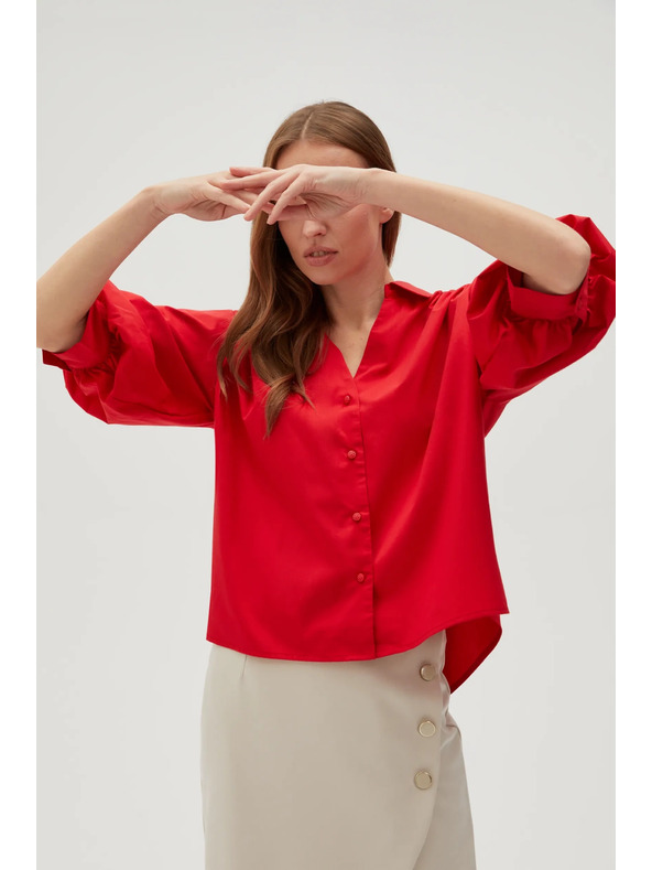 Moodo Rotes Damenhemd Moodo