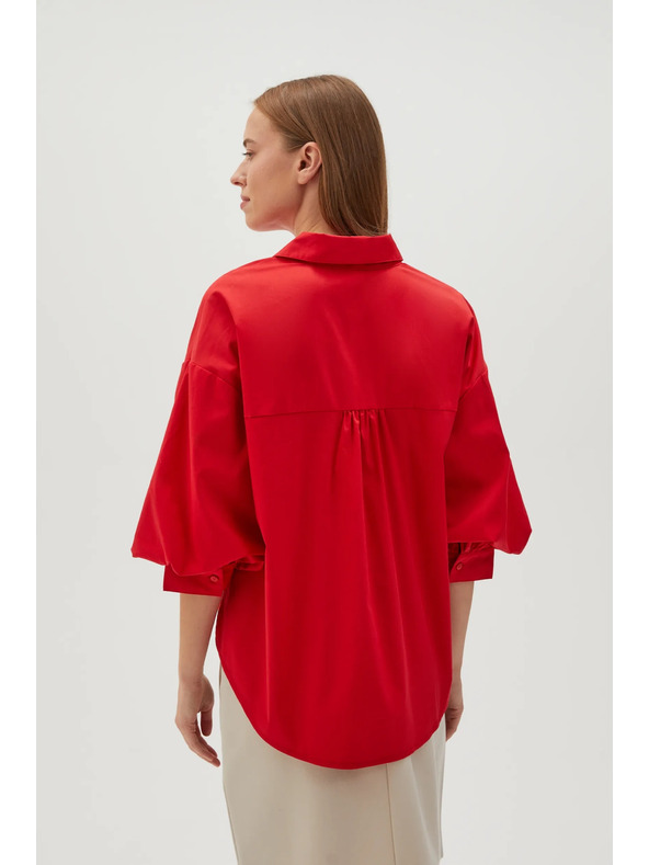 Moodo Rotes Damenhemd Moodo