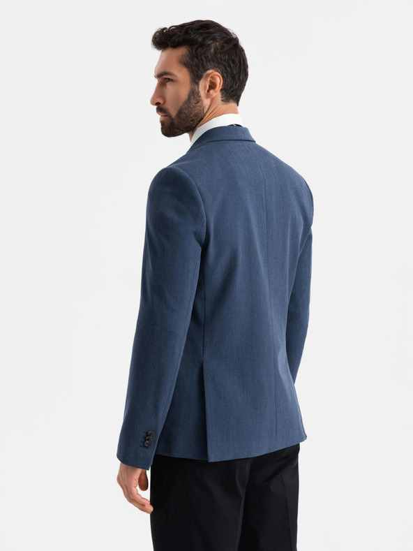 Ombre Clothing Eleganter Herren Blazer aus Wollmischung Marineblau Ombre Clothing